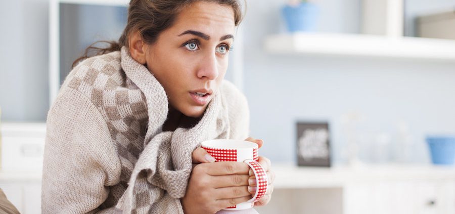 Woman feeling cold